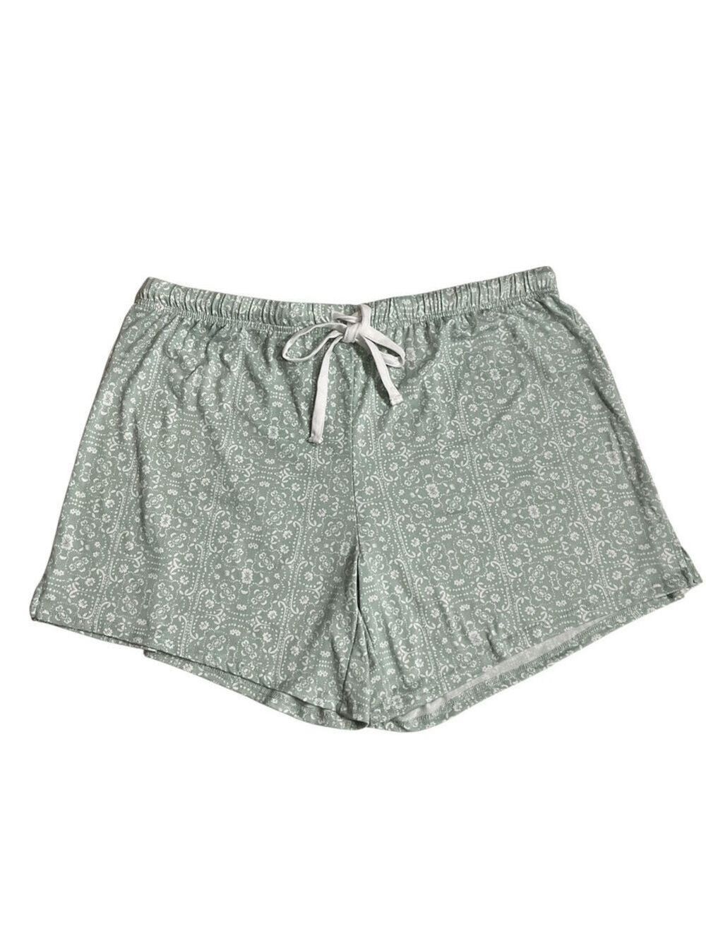 Lucky Brand Lounge Shorts Green Floral Drawstring size XL